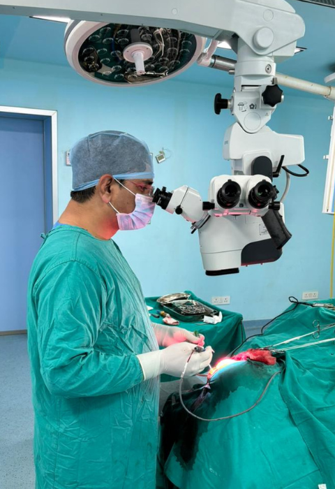 Doctor performing surgery